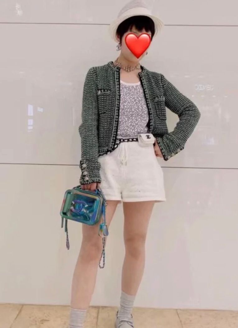 Chanel 21P 綠黑編織外套