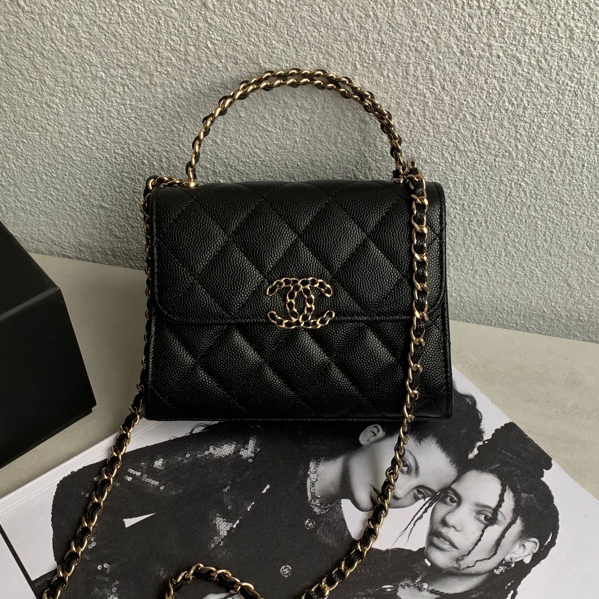 Chanel 23P 手柄 Kelly 黑金中號