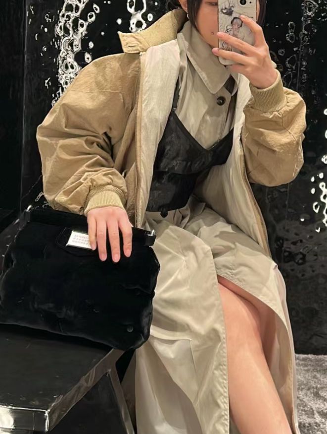 Maison margiela Glam Slam黑色絲絨枕頭包