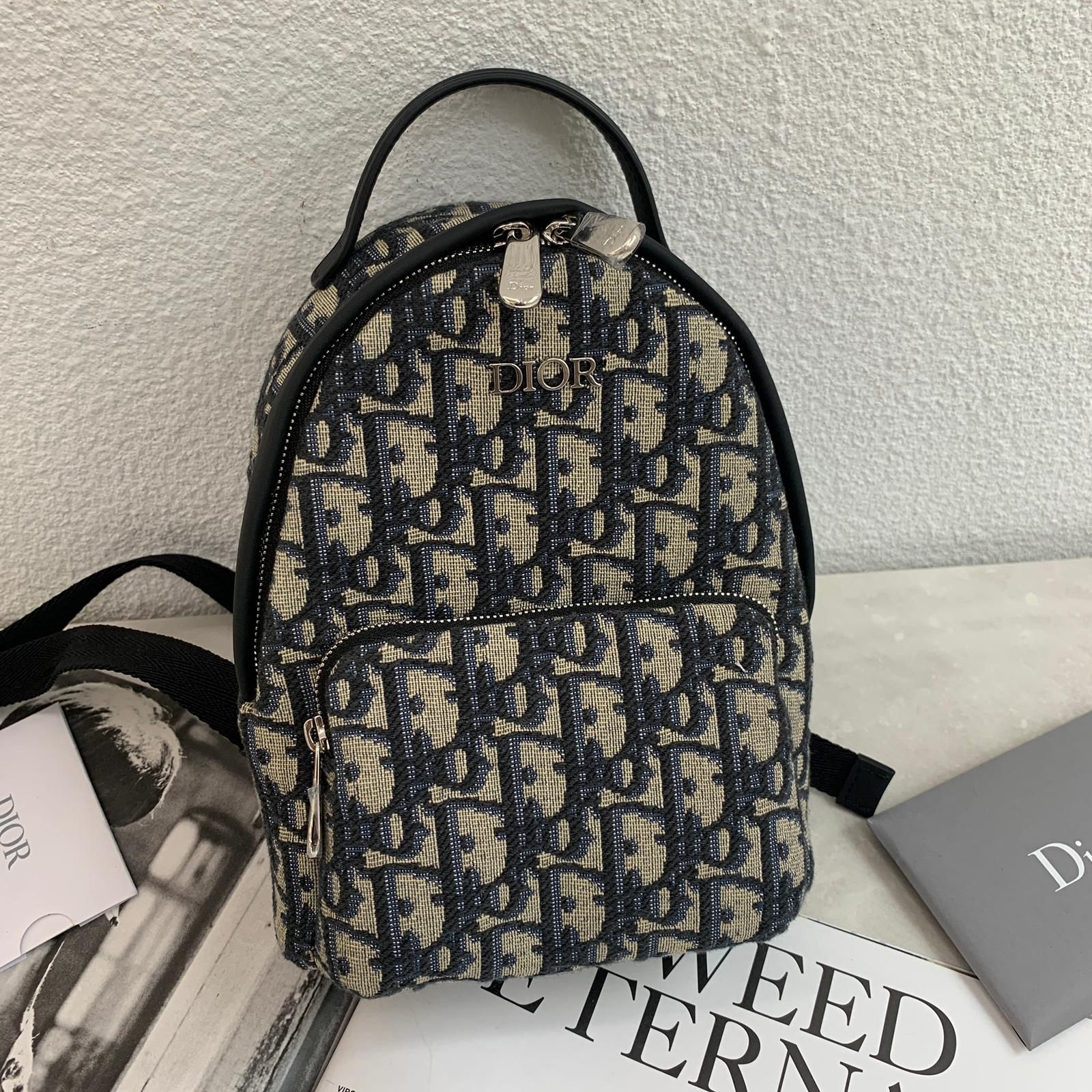 Dior Mini Rider 老花雙肩包