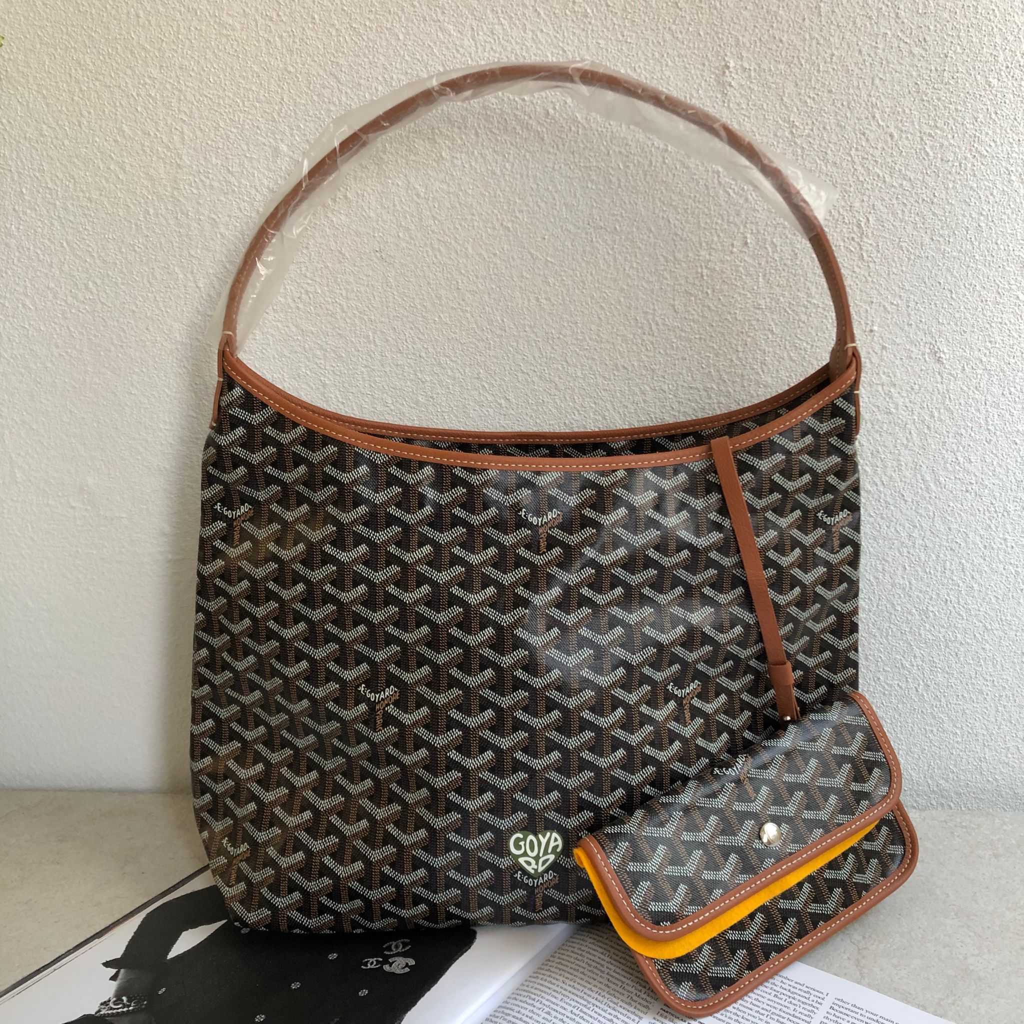 Goyard Hobo Bag 黑棕側背包淺棕愛心