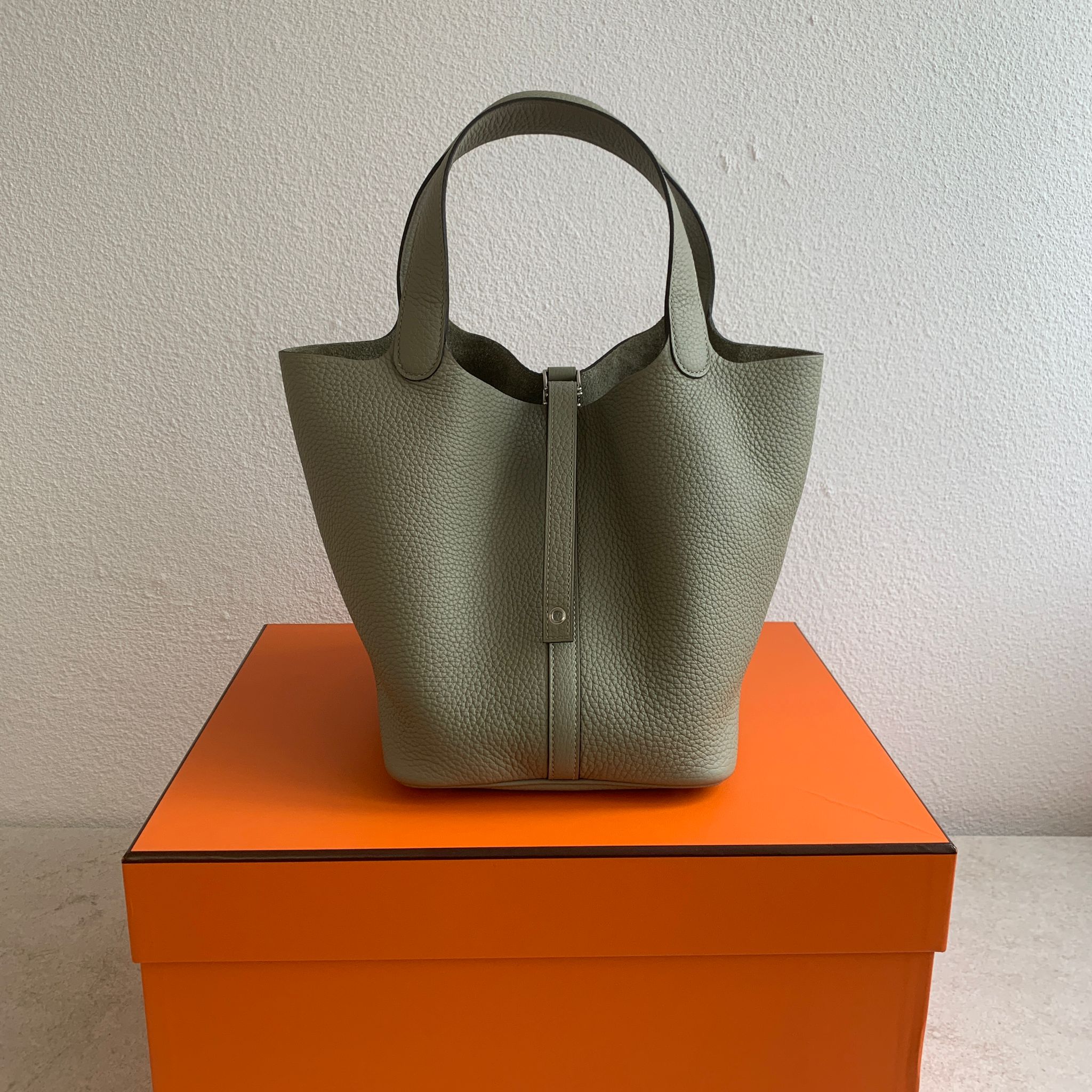 Hermes Picotin 22 鼠尾草綠銀釦