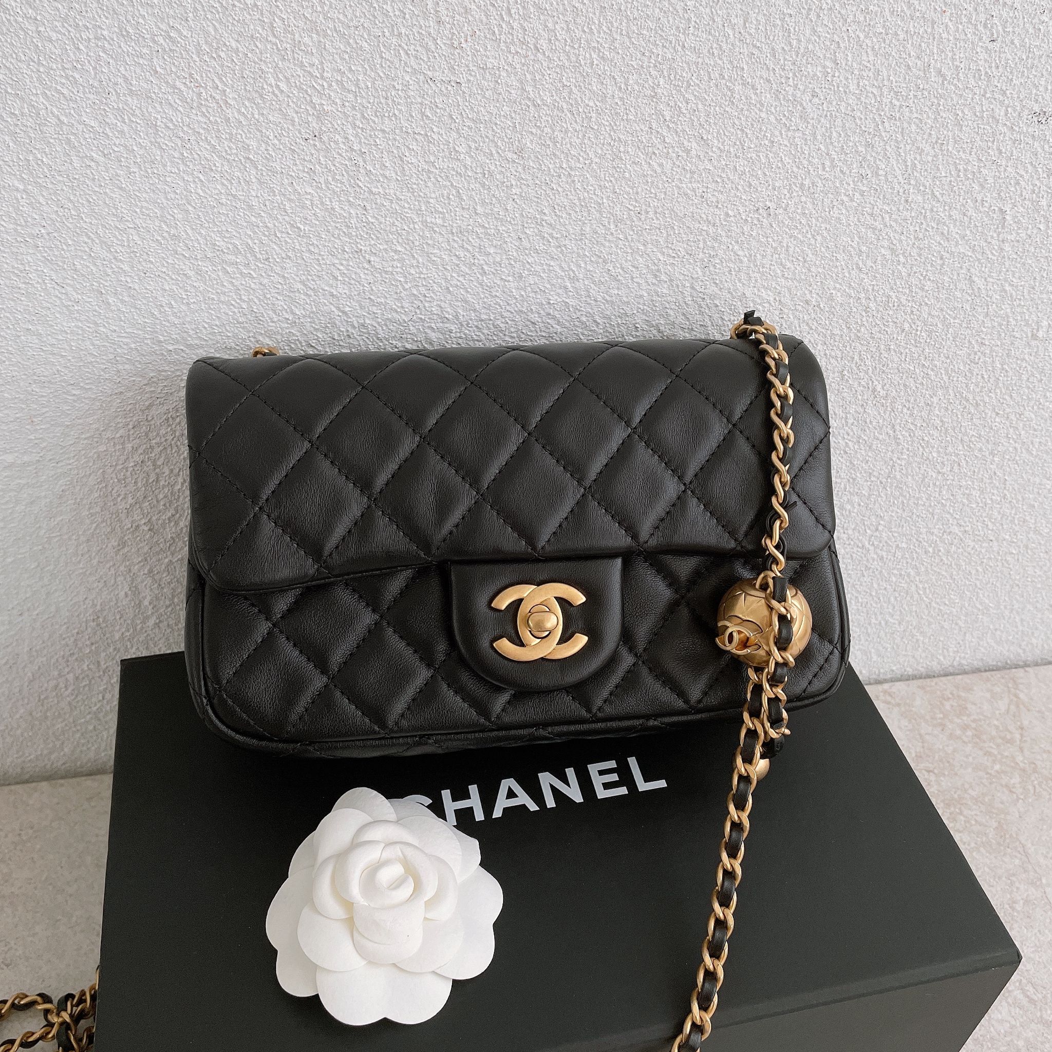Chanel Ｍini flap bag Cf 20 金球迷你翻蓋包