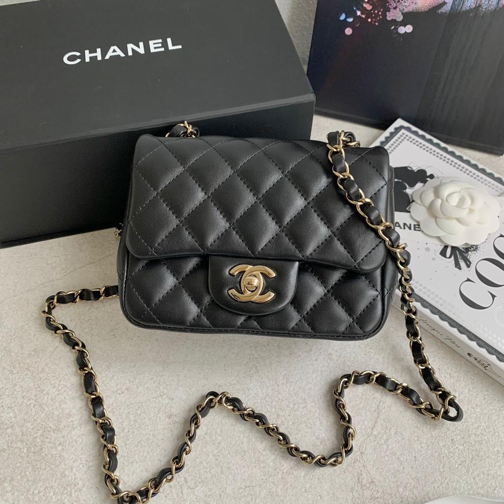 Chanel Classic Flap Ｍini Flapbag CF17 迷你方胖包黑金釦