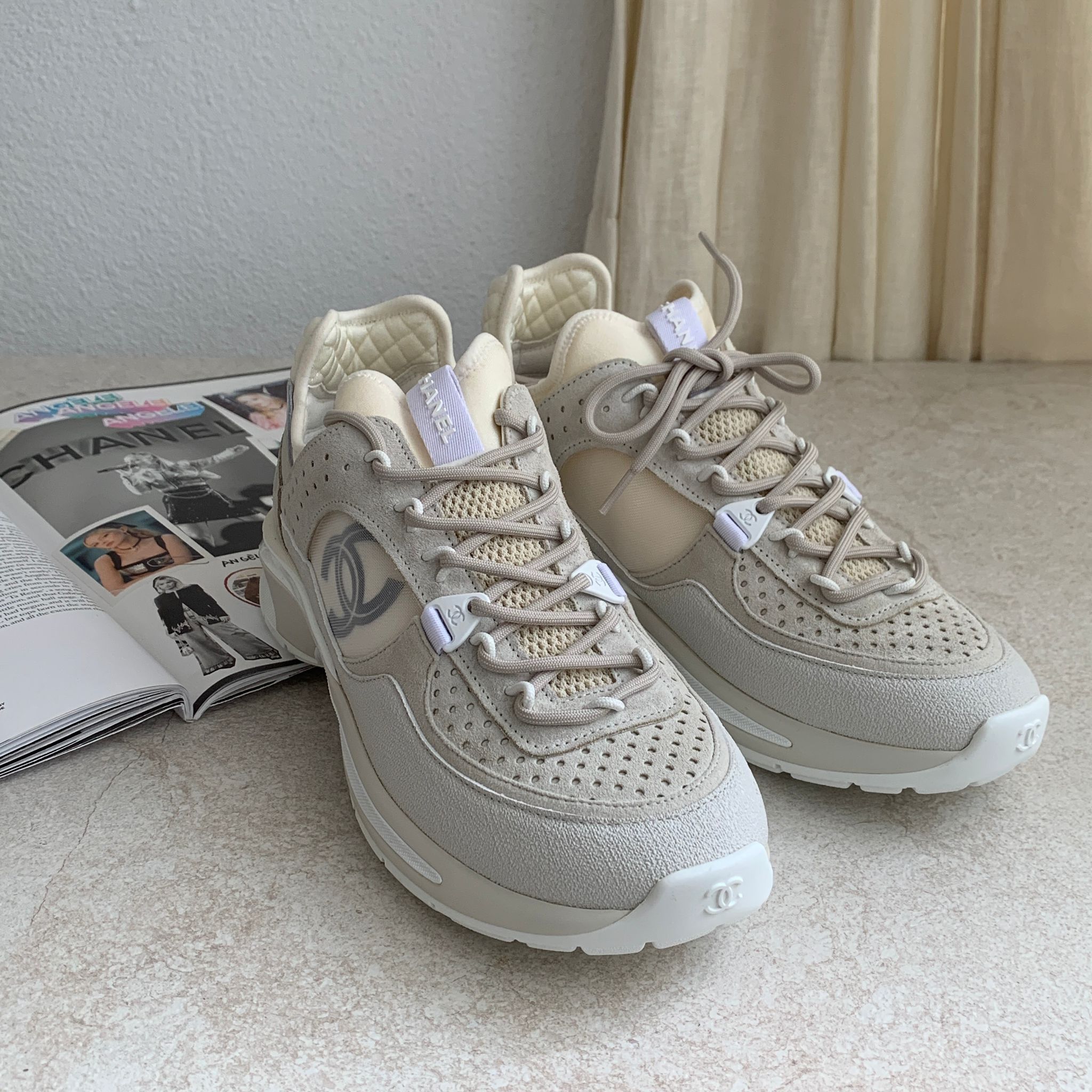 Chanel 23C 拼皮白武士球鞋