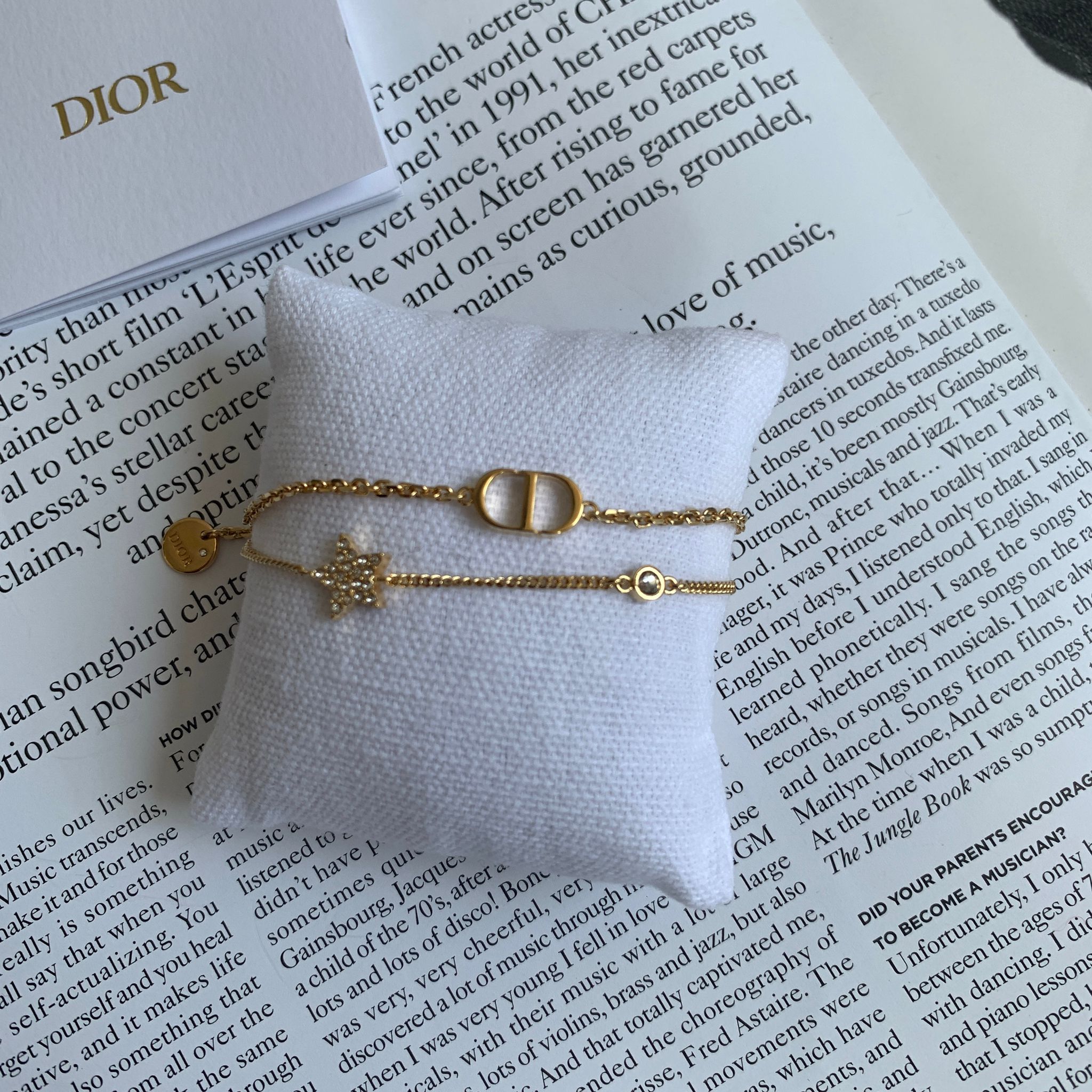 Dior 經典金水晶星星雙層手鍊