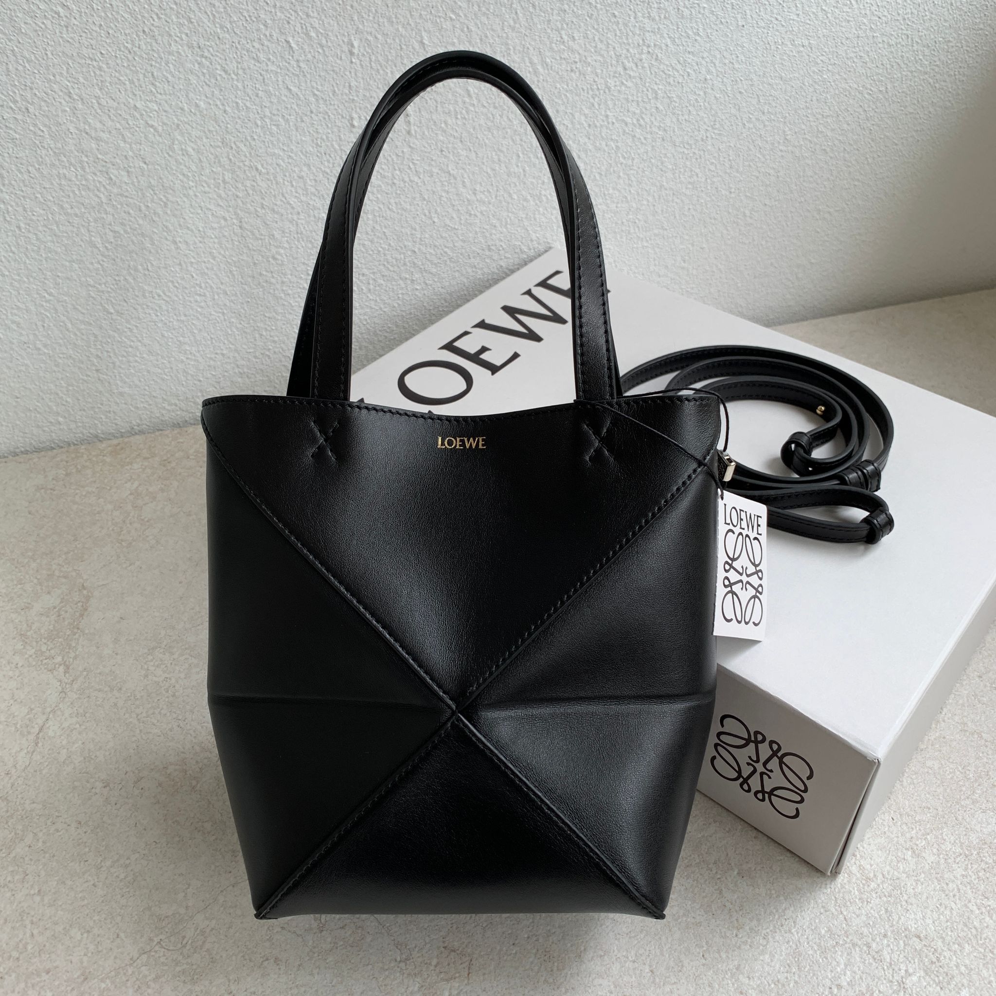 Loewe Mini Puzzle Fold 黑色折疊拼圖包
