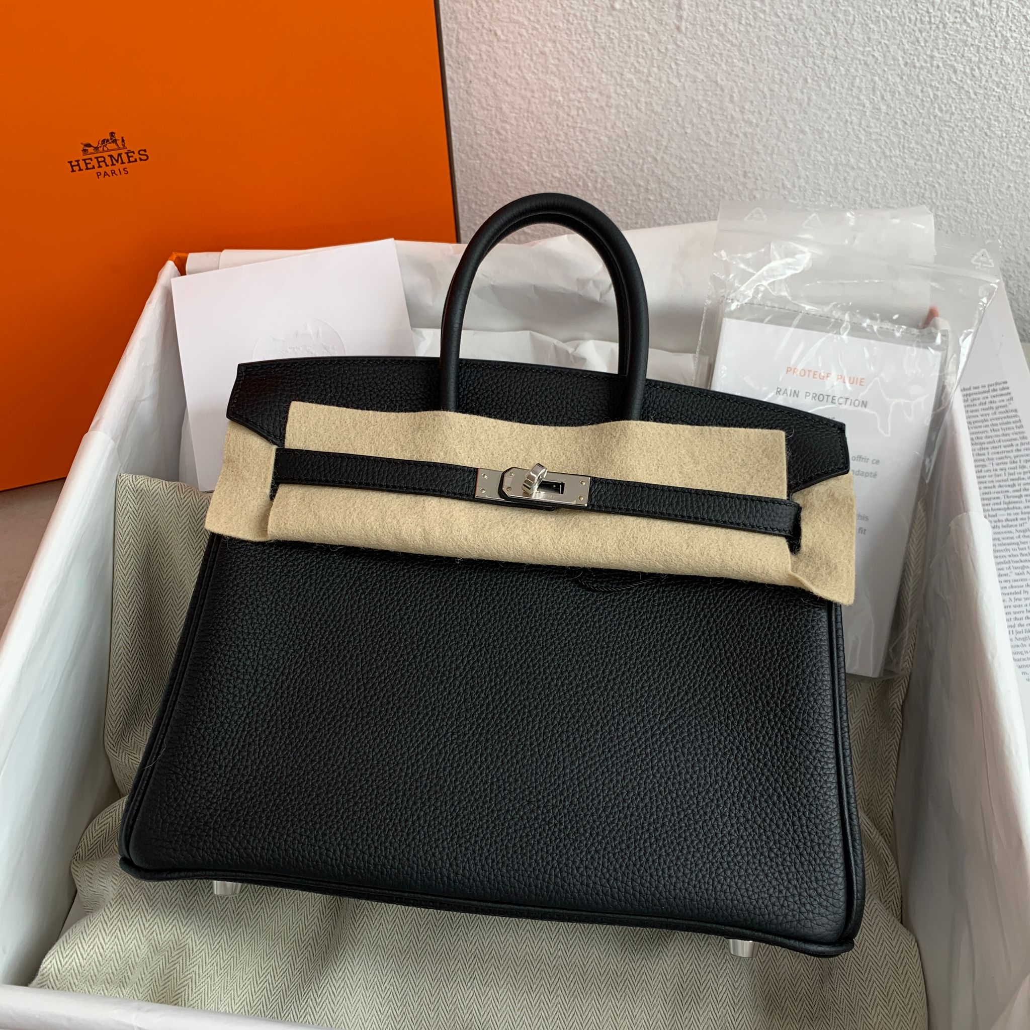 Hermès Birkin 25 黑色銀釦