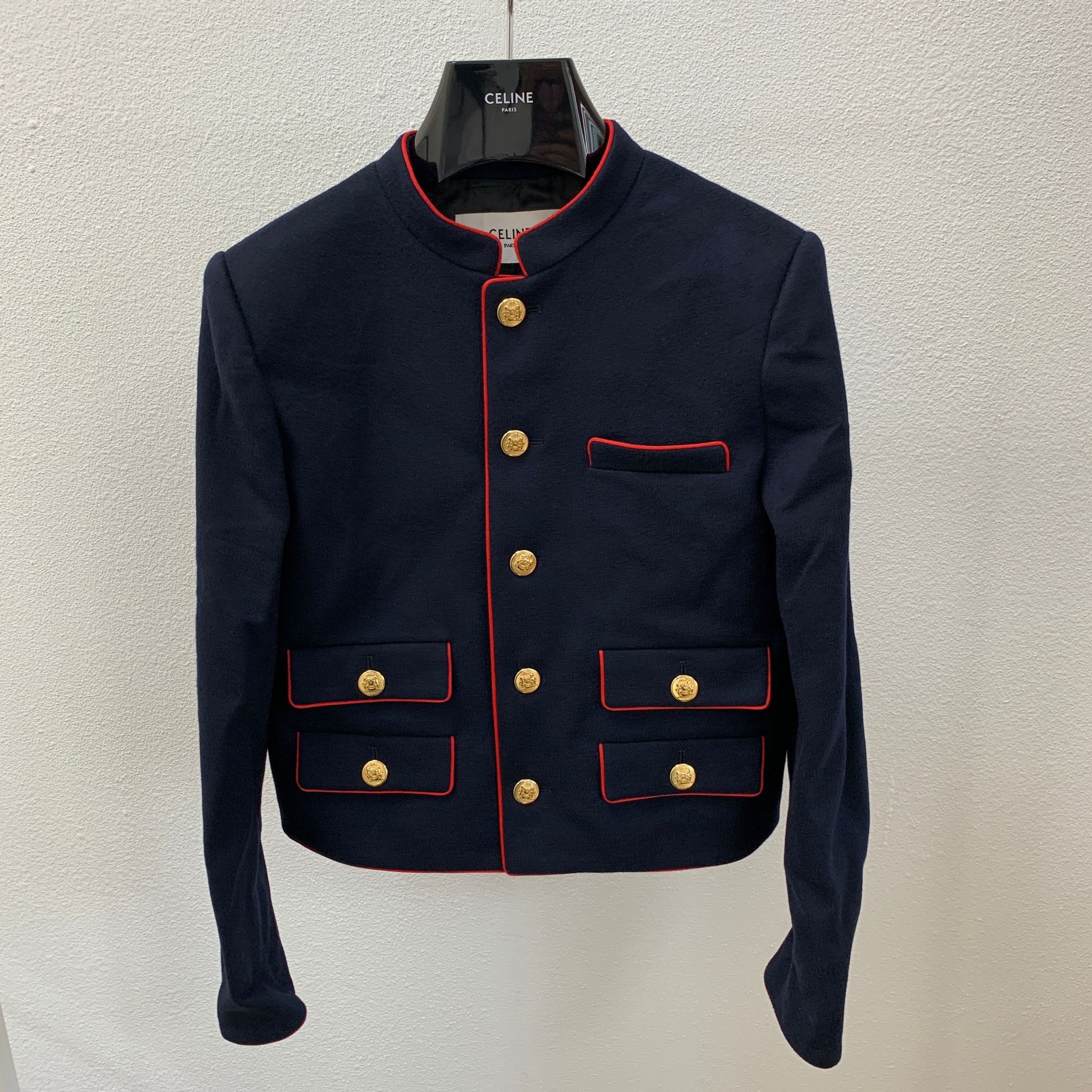 Celine 紅色飾邊深藍海軍外套 Celine 紅色飾邊深藍海軍外套