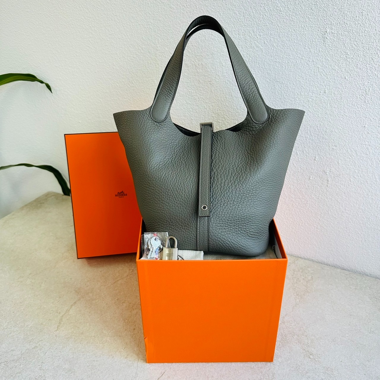 Hermes Picotin 22 菜籃子 積雨雲灰銀釦