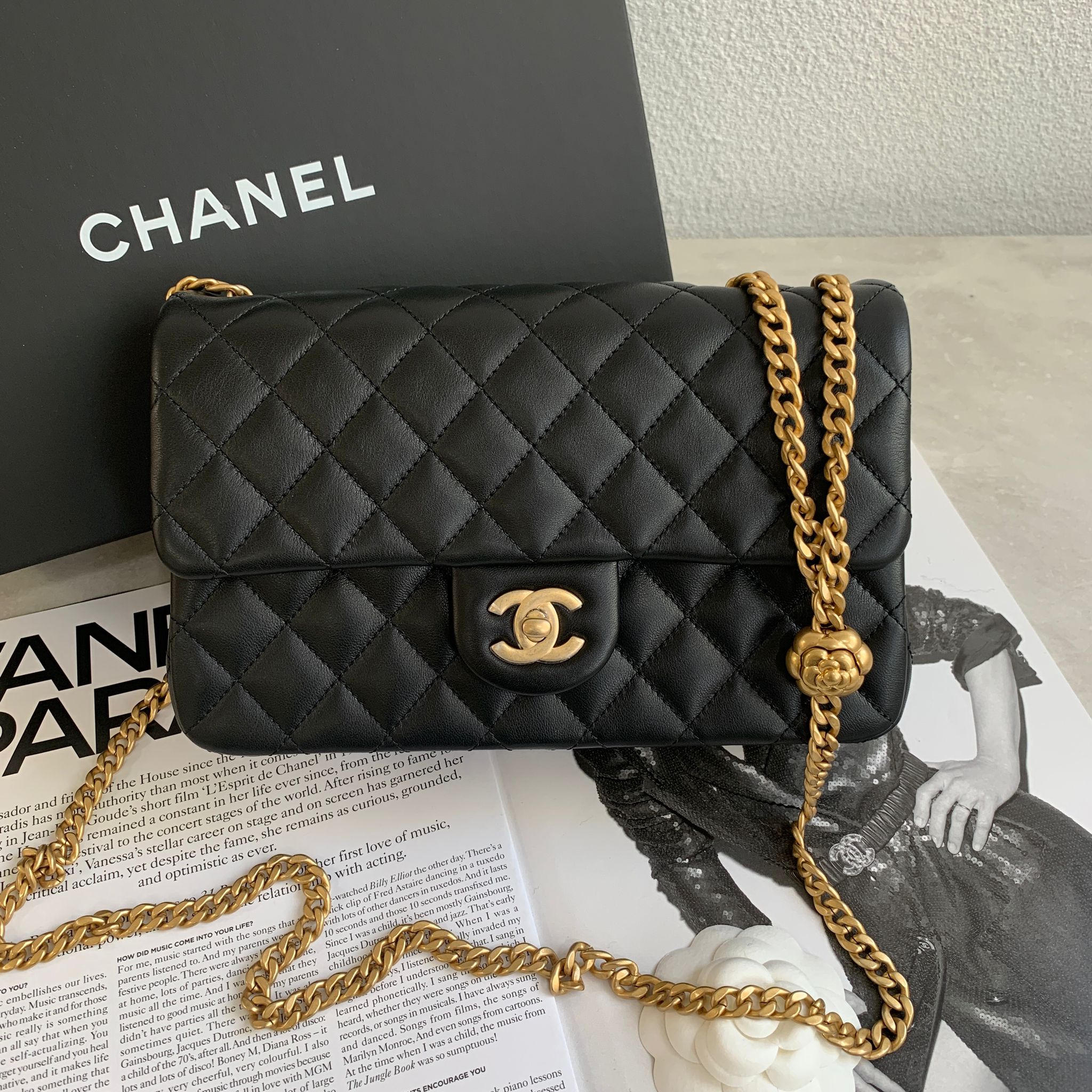 Chanel Classic Handbag 23S小號CF23山茶花調節釦　