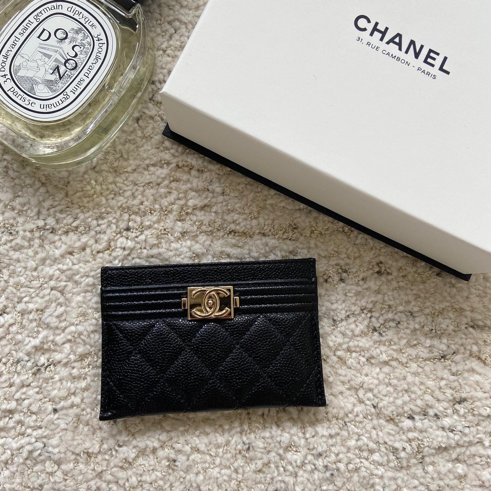 Chanel Boy Card Holder 卡夾 黑色淡金釦