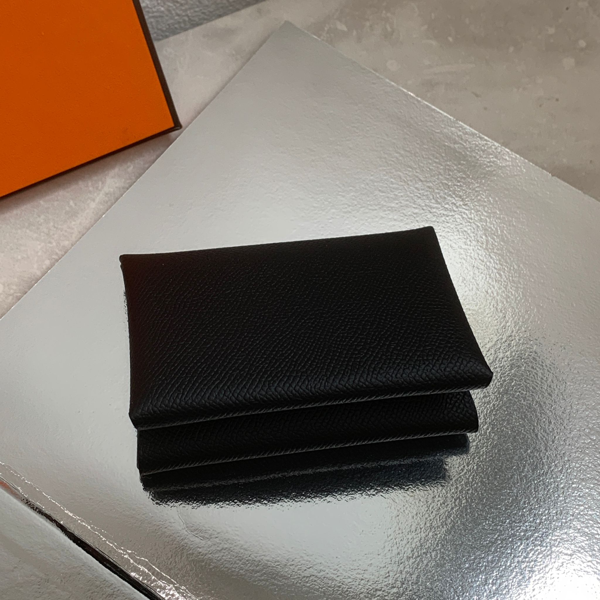 Hermes Calvi Duo 黑色卡包