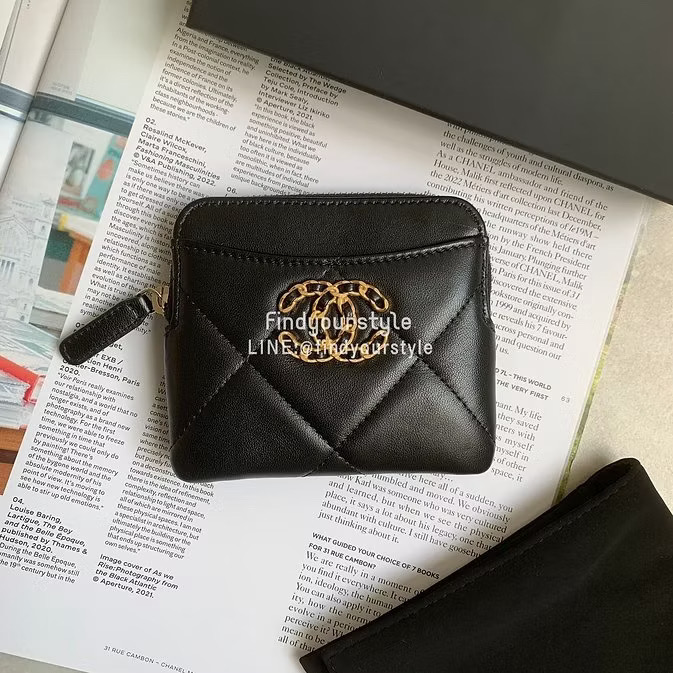 Chanel 19 Zipped Coin Purse 19方形吐司卡包