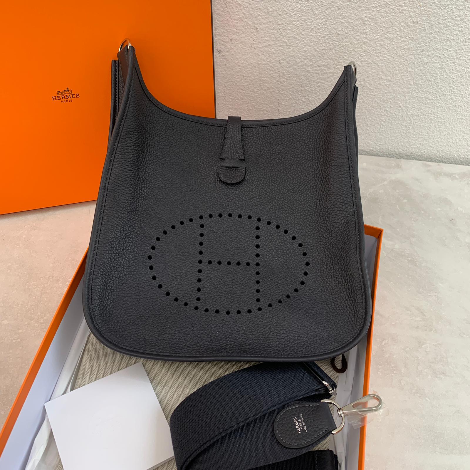 Hermès Evelyne 29 黑色銀釦