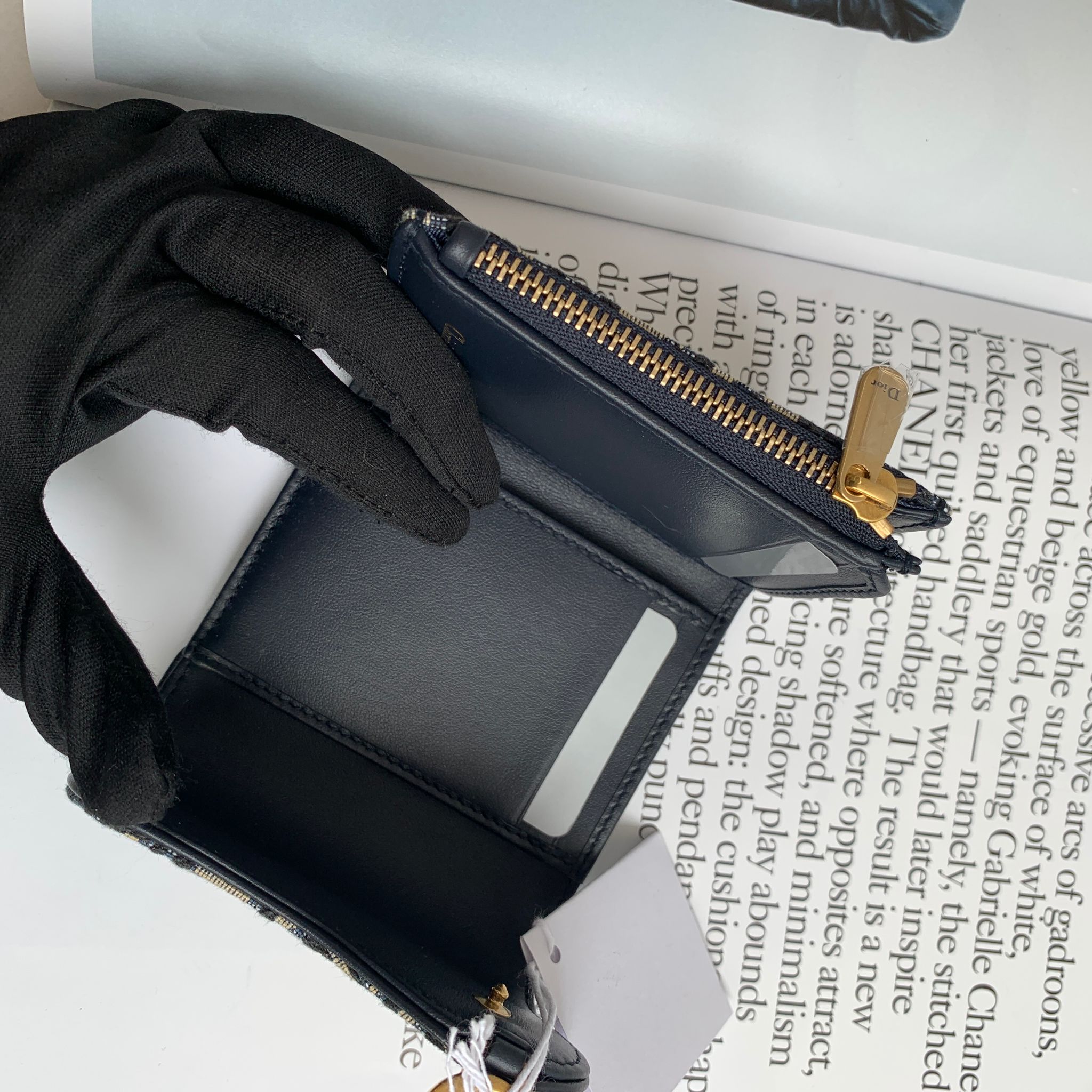 Dior Lotus Saddle Wallet馬鞍老花三折短夾