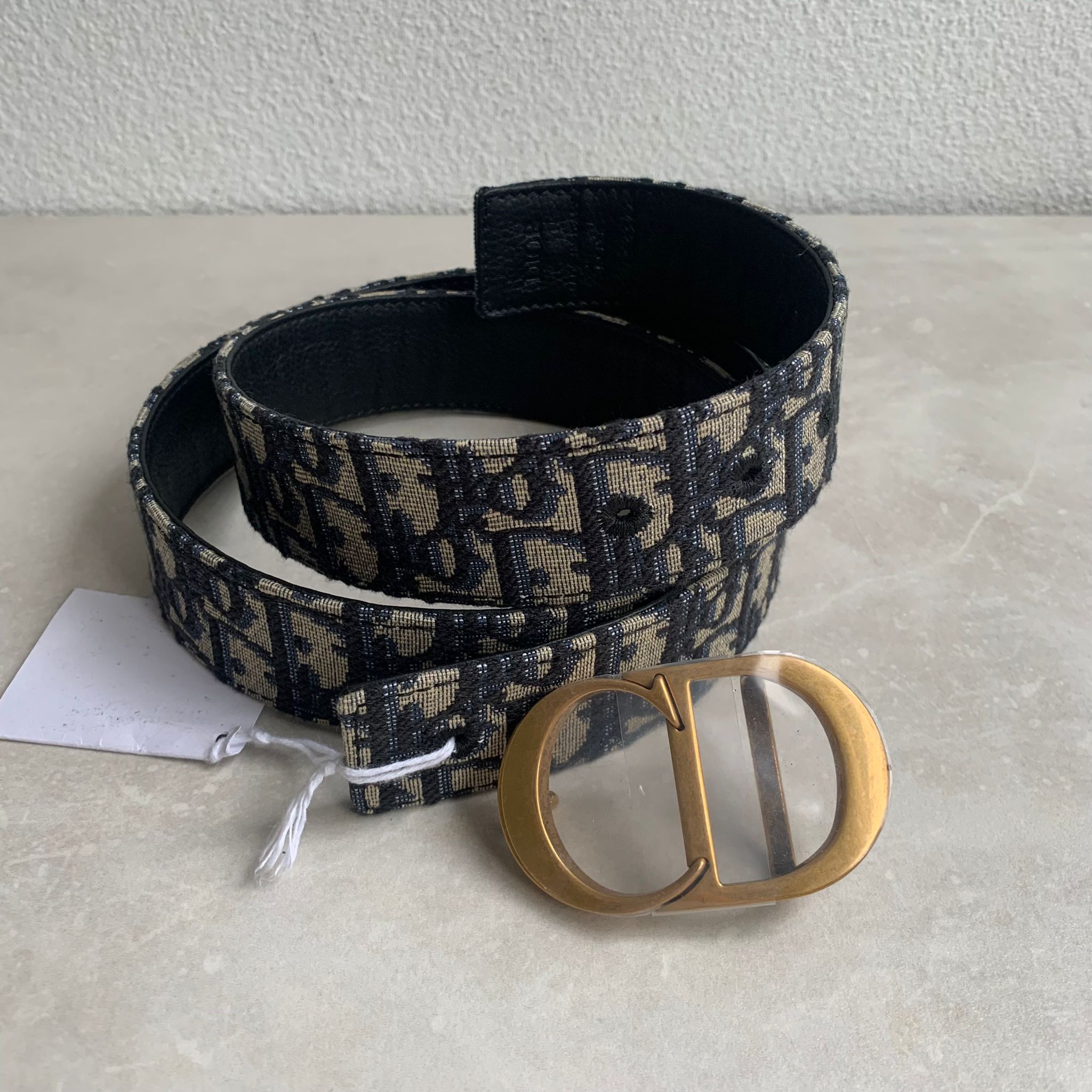 Dior 30 Montaigne CD金釦老花雙面皮帶