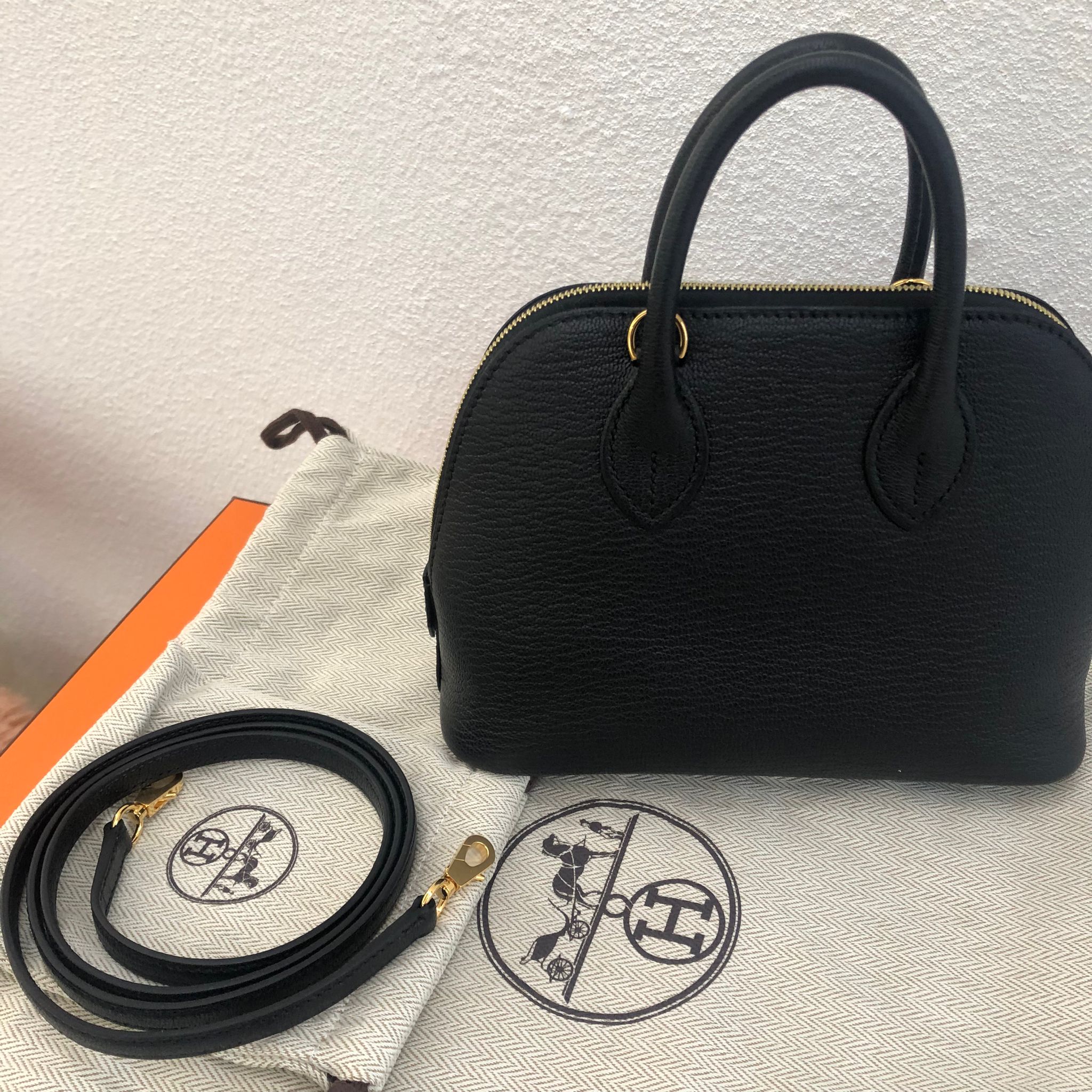 Hermès Mini Bolide 黑色金釦