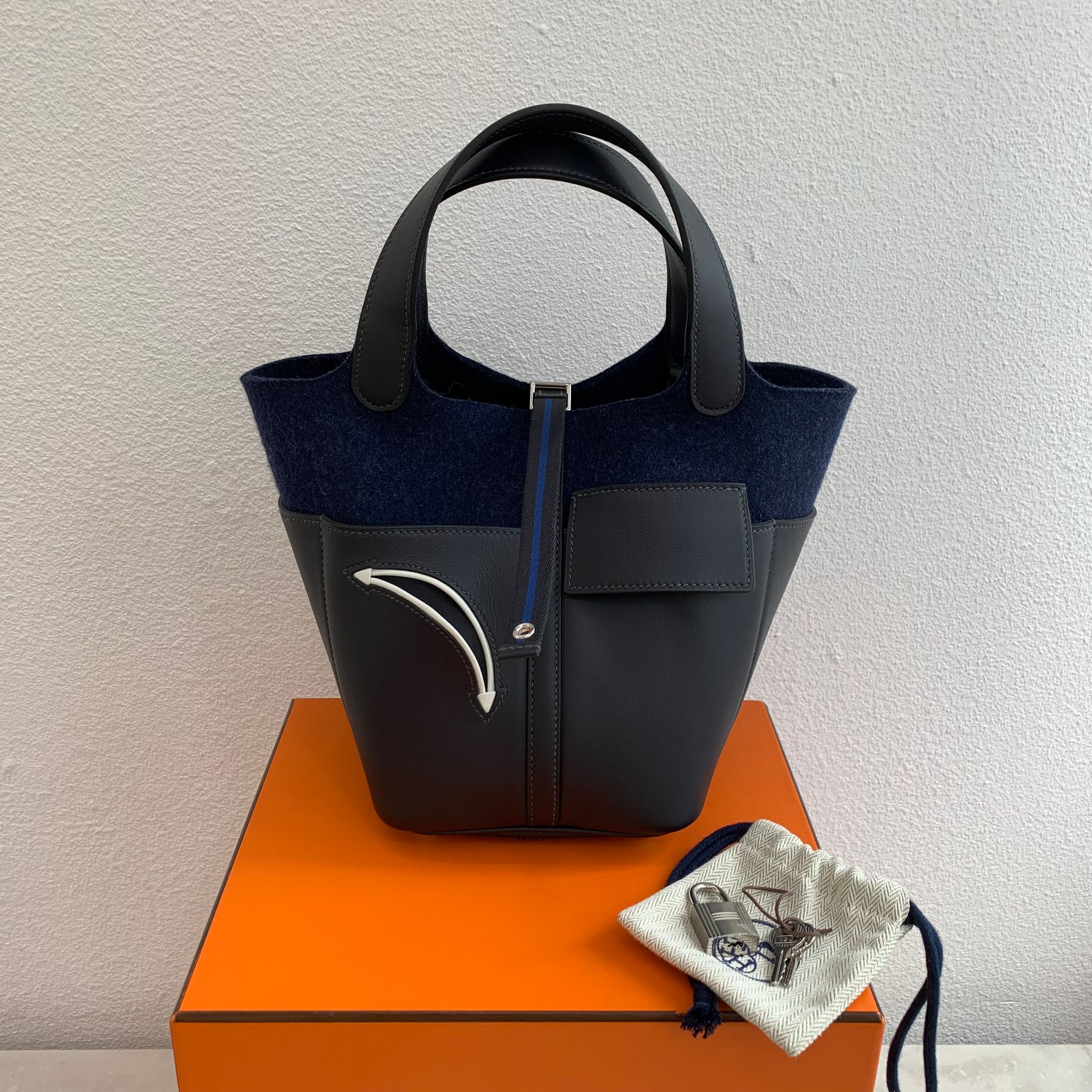 Hermès Picotin Lock 18 Go Team 毛氈拼皮